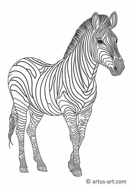 Pagina de colorat cu zebra
